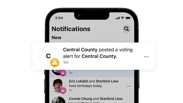 Facebook voting prompts