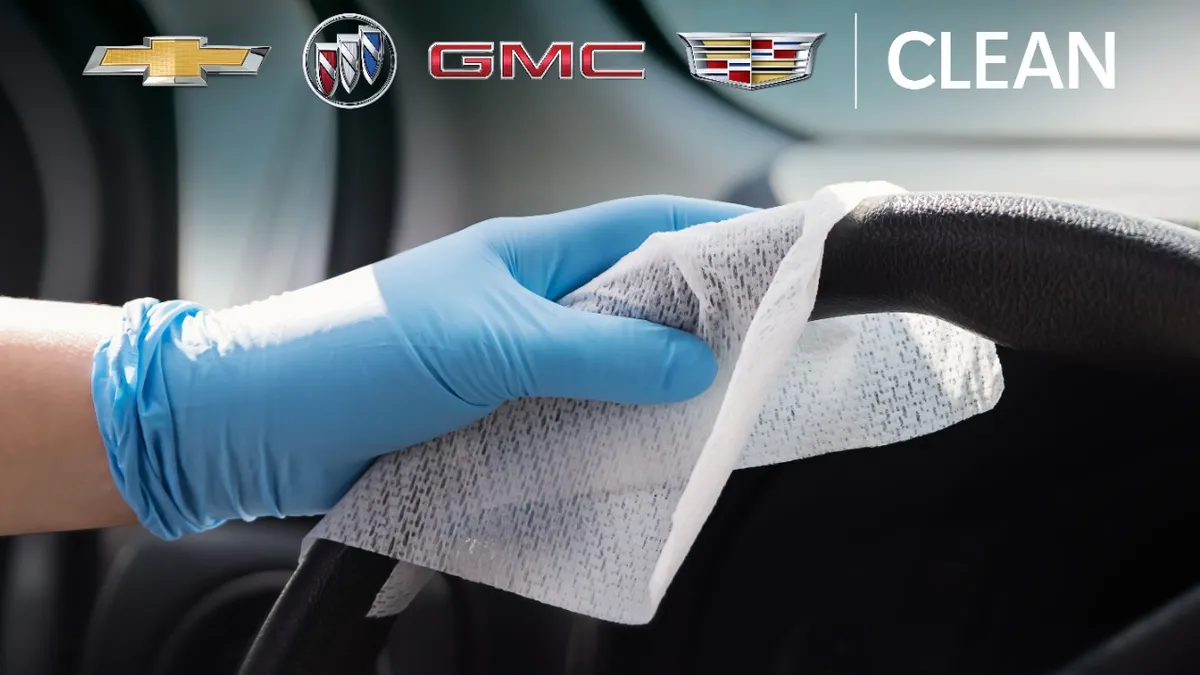 Still form General Motors CLEAN program to sanitize dealerships and cars, retrieved by Marketing Dive on May 19, 2020