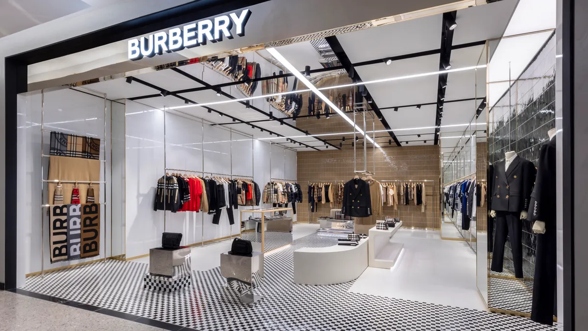 An internal shot of Burberry's shop-in-shop inside of Saks in New York City.