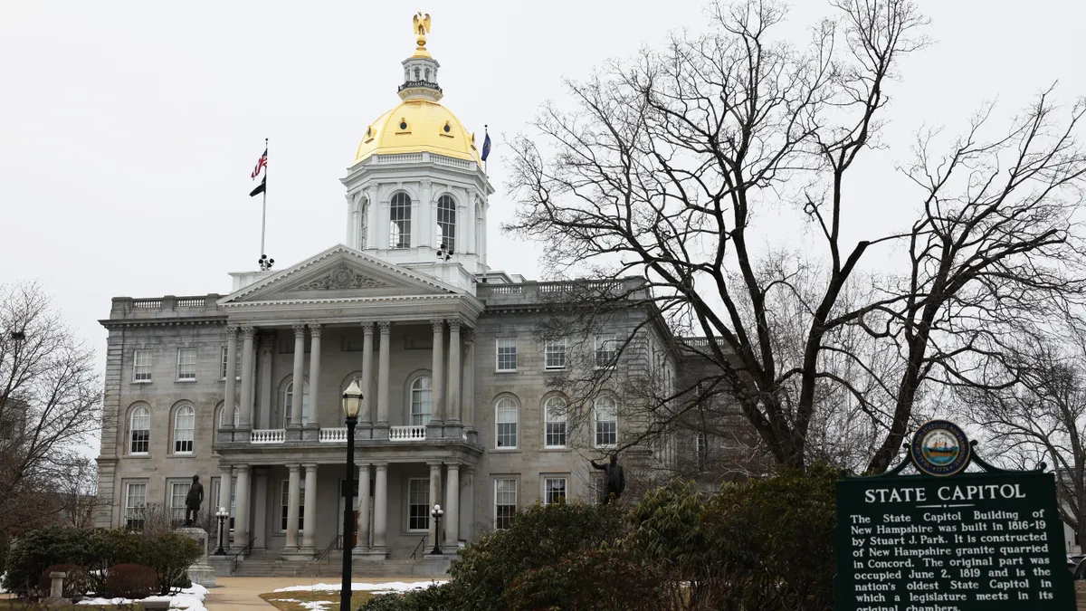 The New Hampshire state capitol building