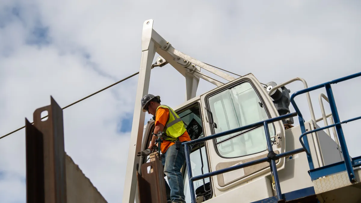 Picture shows construciton worker onsite