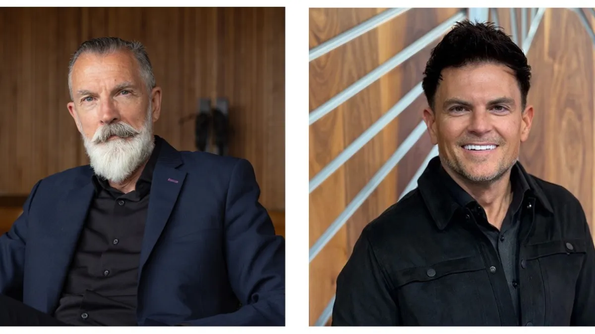 Executive headshots of GM design executives Michael Simcoe (left), and Bryan Nesbitt (right).