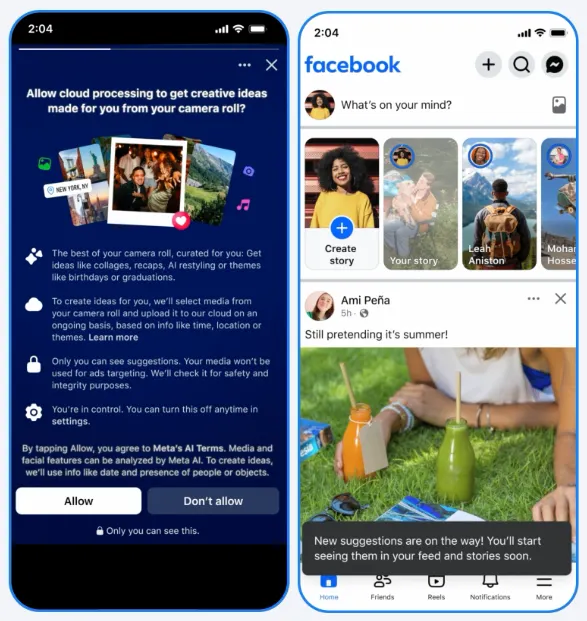 Facebook photo sharing