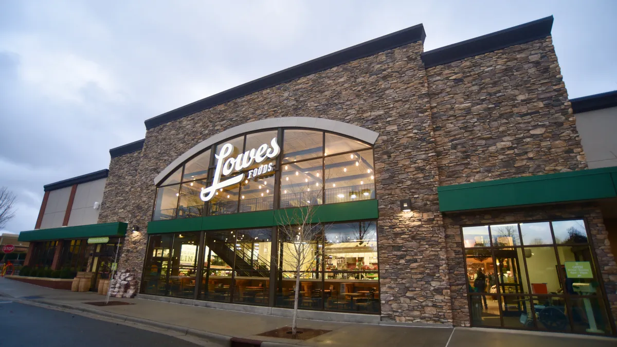 The exterior of a Lowes Foods store.