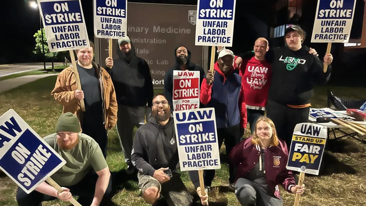 UAW Members on strike at Cornell University