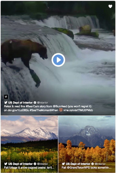 Twitter embedded grid