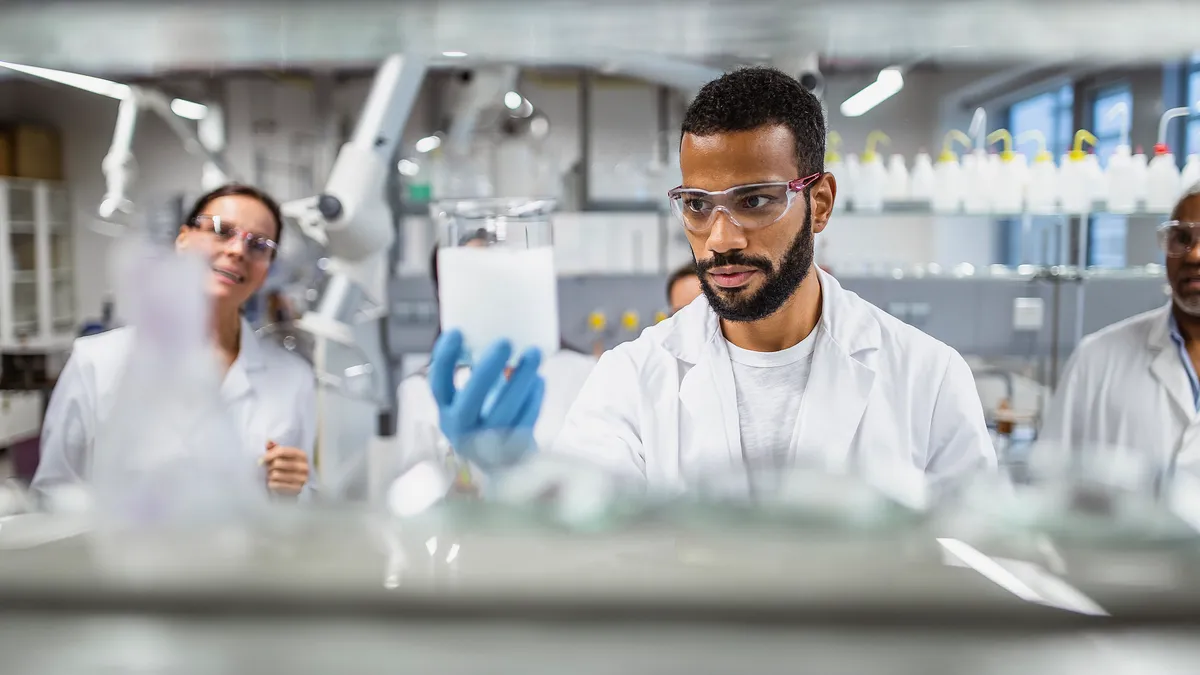 Scientists working in the laboratory