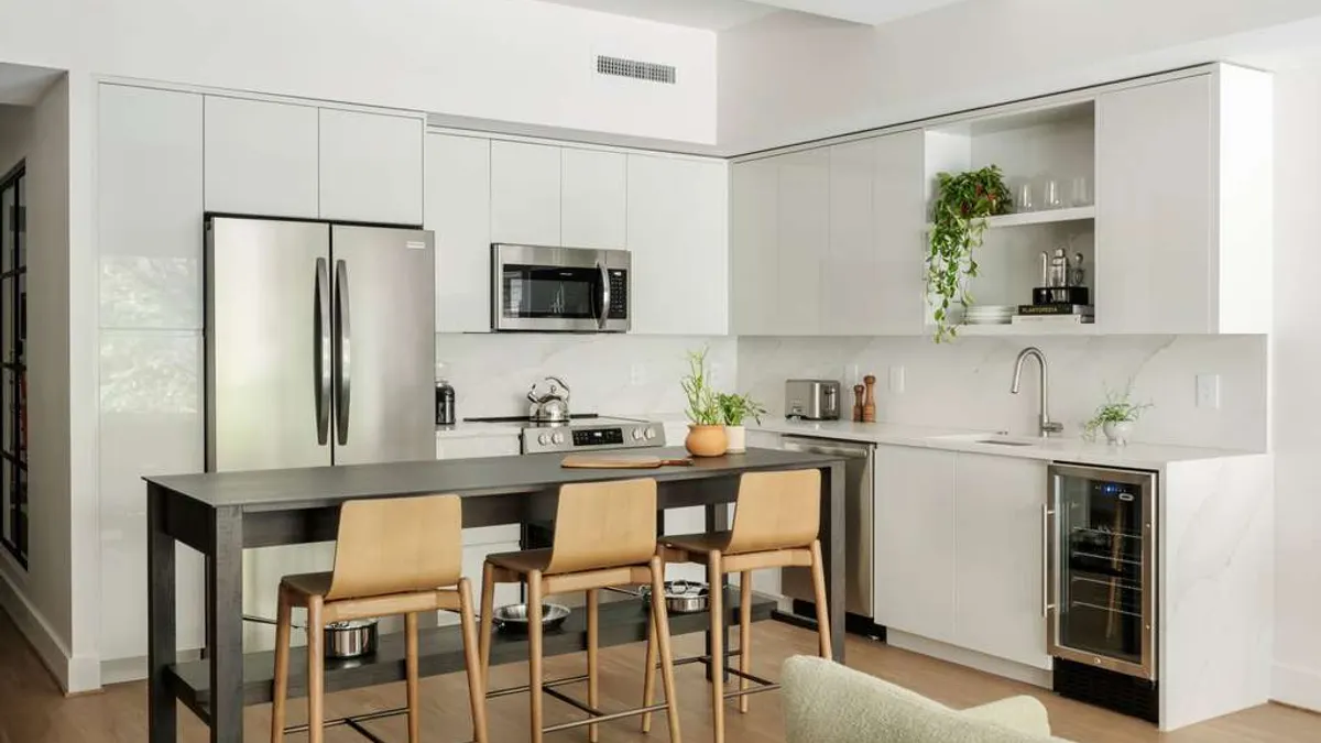 The kitchen within a apartment at Roost White House in Washington, D.C.