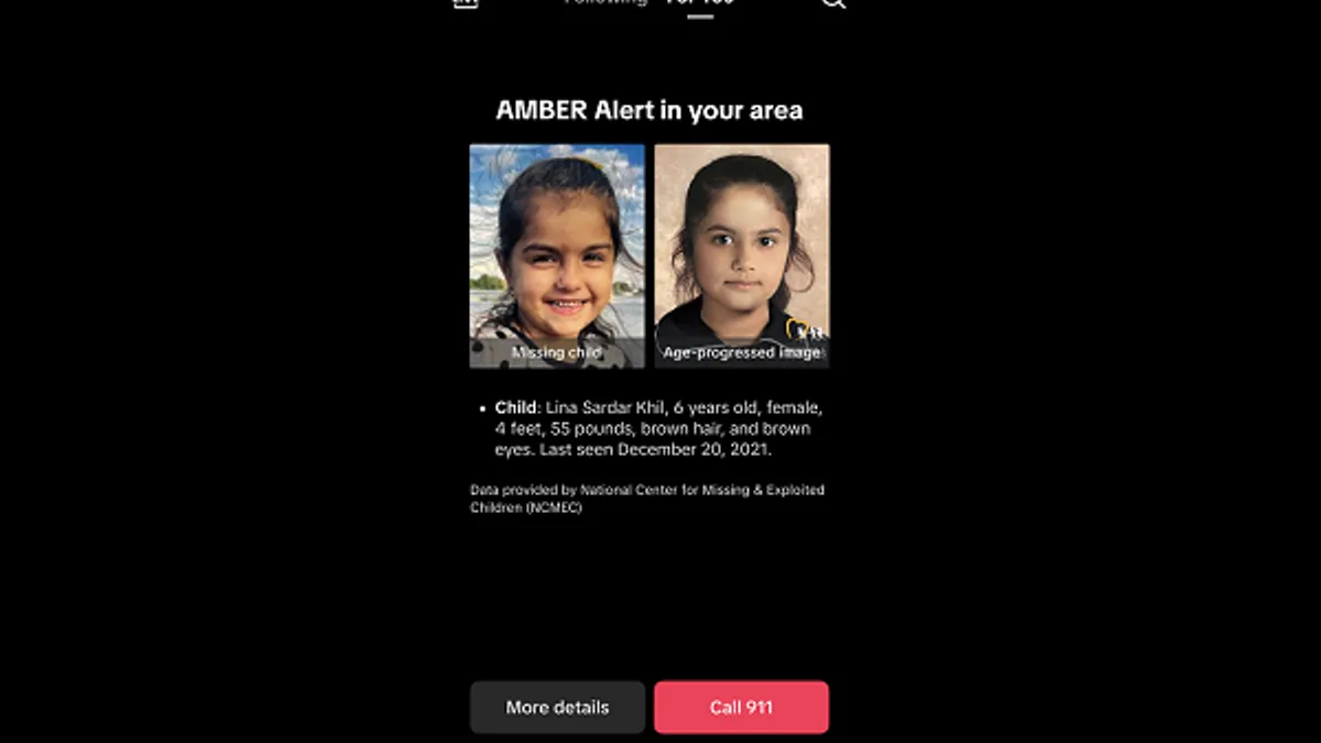 TikTok Amber Alerts