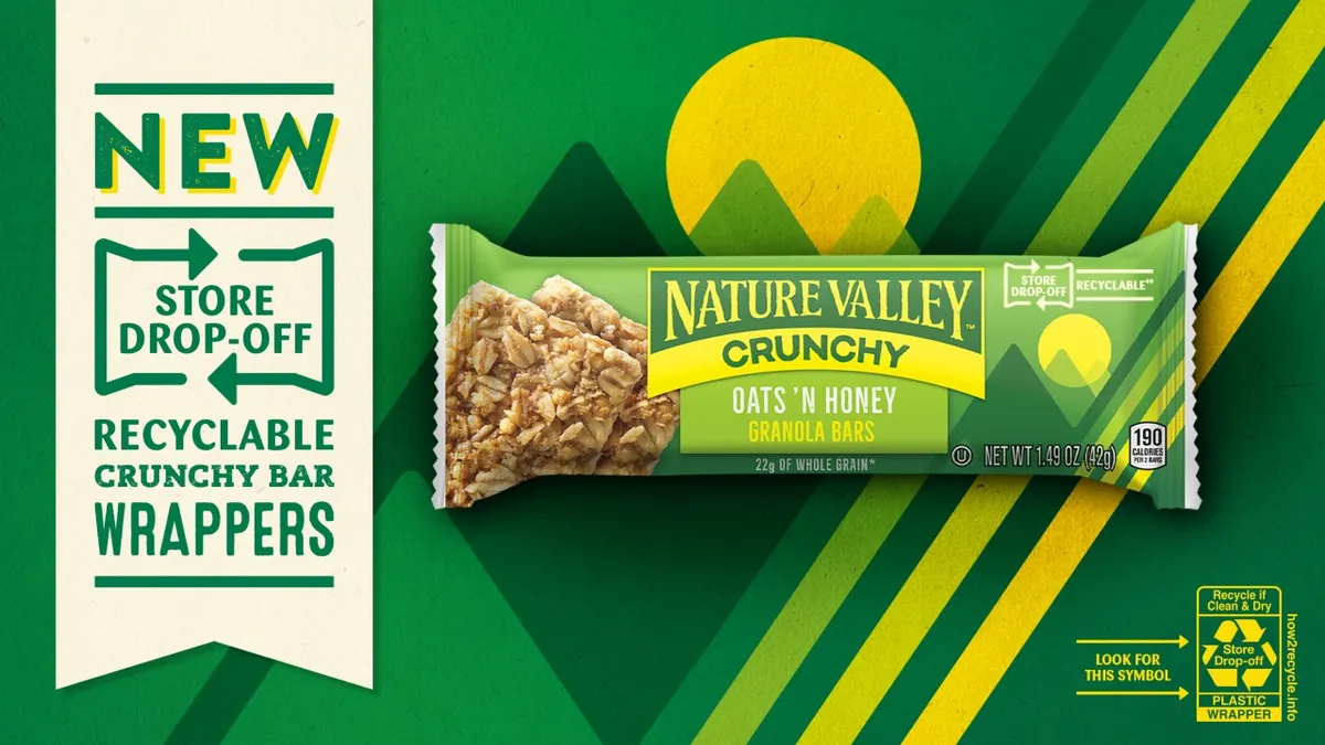 Nature Valley launched a granola bar with a recyclable wrapper in spring 2021.