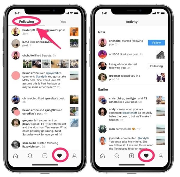 Instagram explore tab