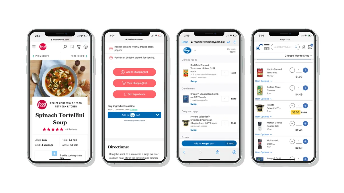 Whisk and Kroger team up on shoppable recipes