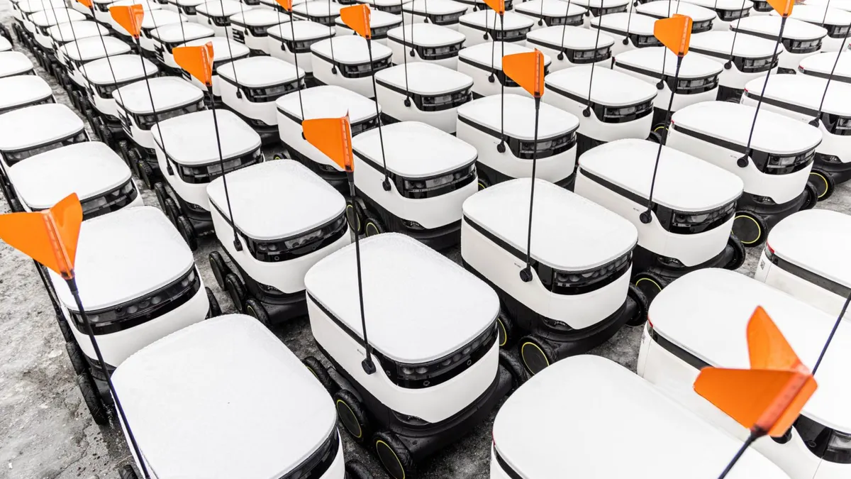 A fleet of Starship delivery robots.