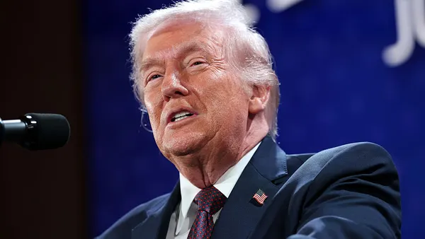 A close-up shot of President Donald Trump.