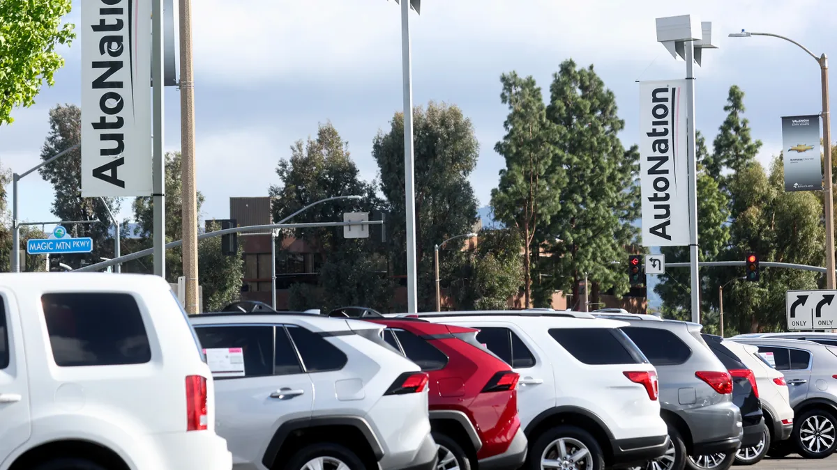 Vehicles for sale at an AutoNation car dealership.