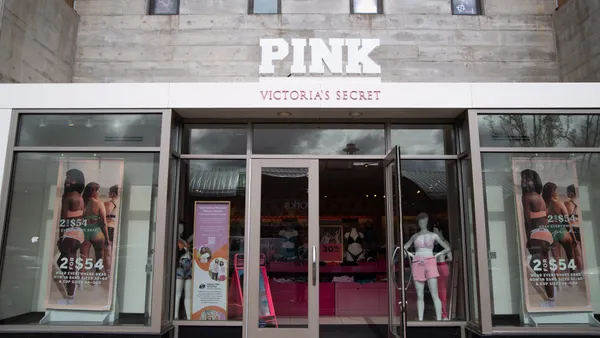 A storefront for lingerie brand Pink.