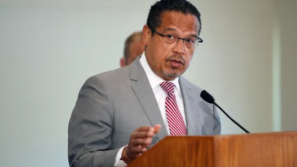 Minnesota Attorney General Keith Ellison at a press conference on June 3, 2020.