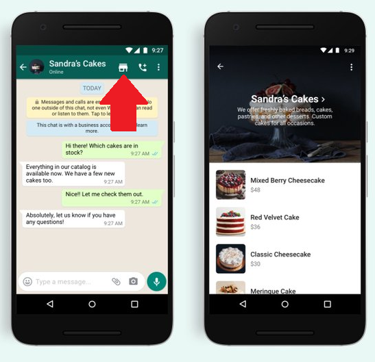 WhatsApp shopping button