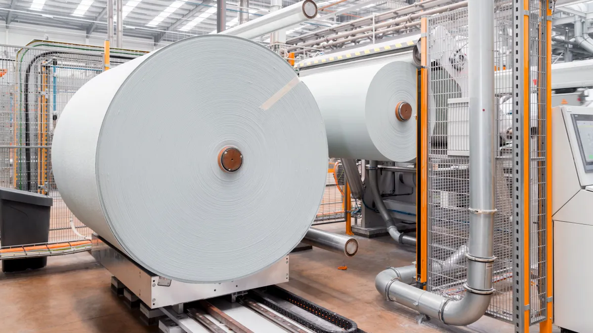 Large spools of Gen Phoenix's fiber material in its factory.