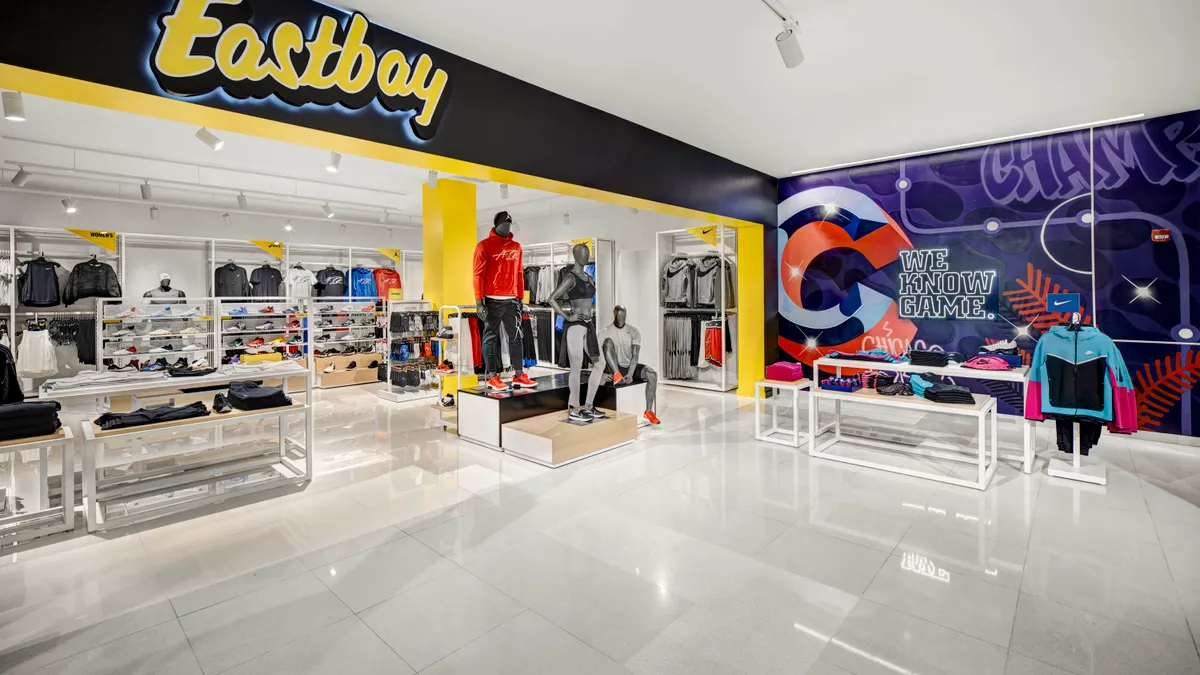 An Eastbay shop inside of a Champs store