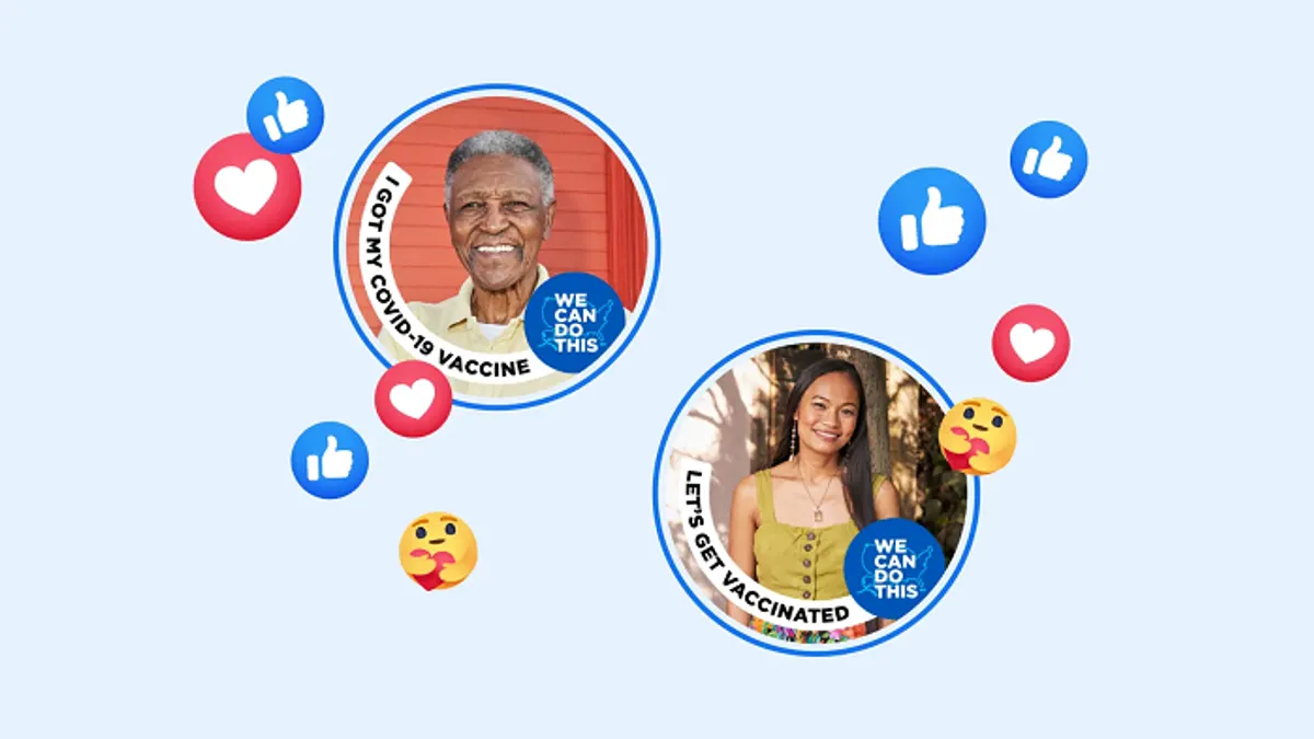 Facebook vaccine sticker