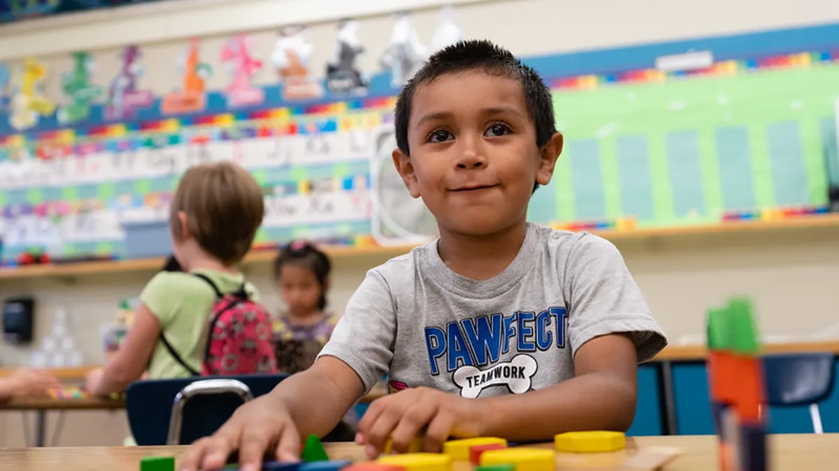 A child in the Early Learning Transition program in the Portland Public Schools