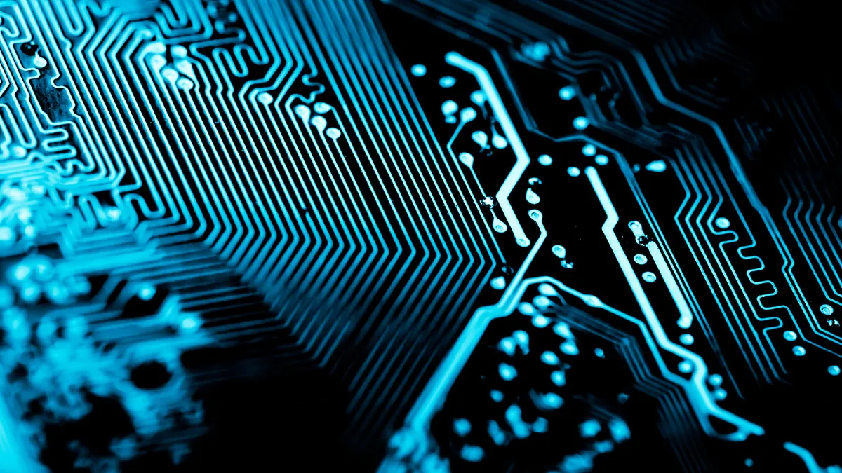 Abstract,close up of Mainboard Electronic background.