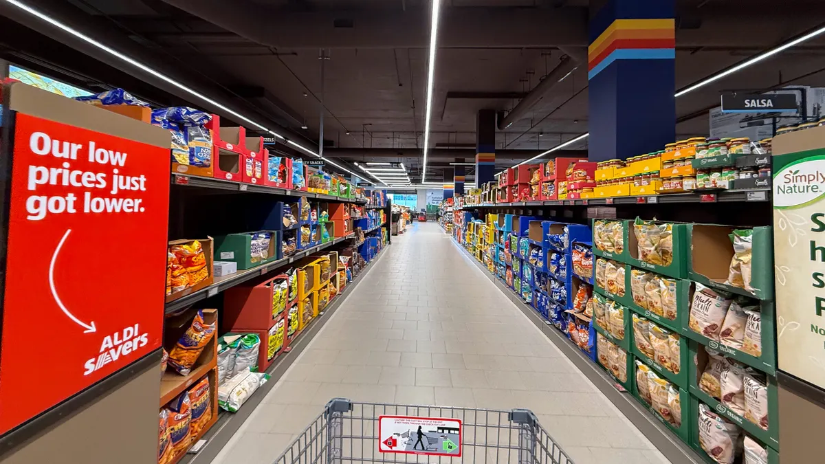 Interior of a grocery store.