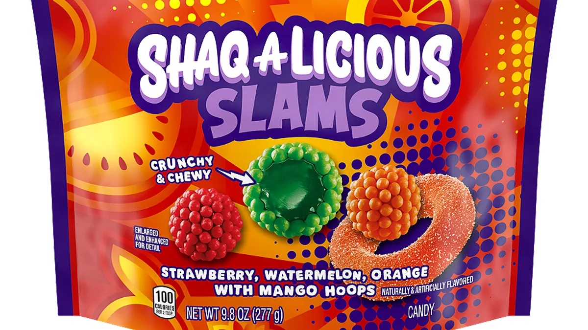 A package of Hershey's Shaq-A-Licious Slams.