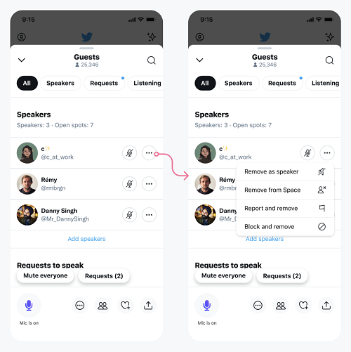 Twitter Spaces update