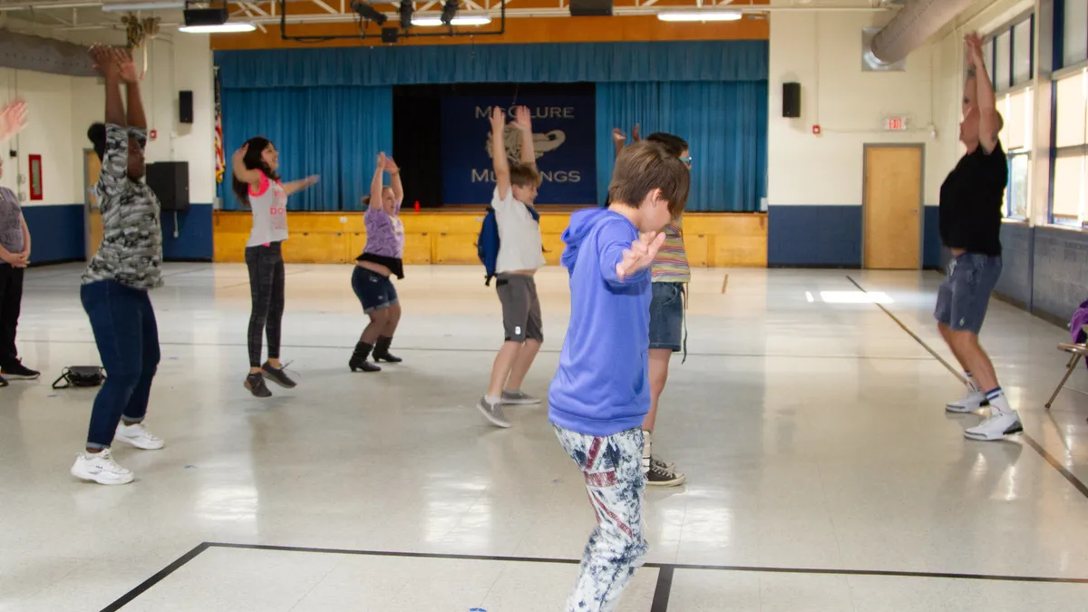 Students stay active during a class in Tulsa, Oklahoma's Ready. Set Summer! 2021 program.