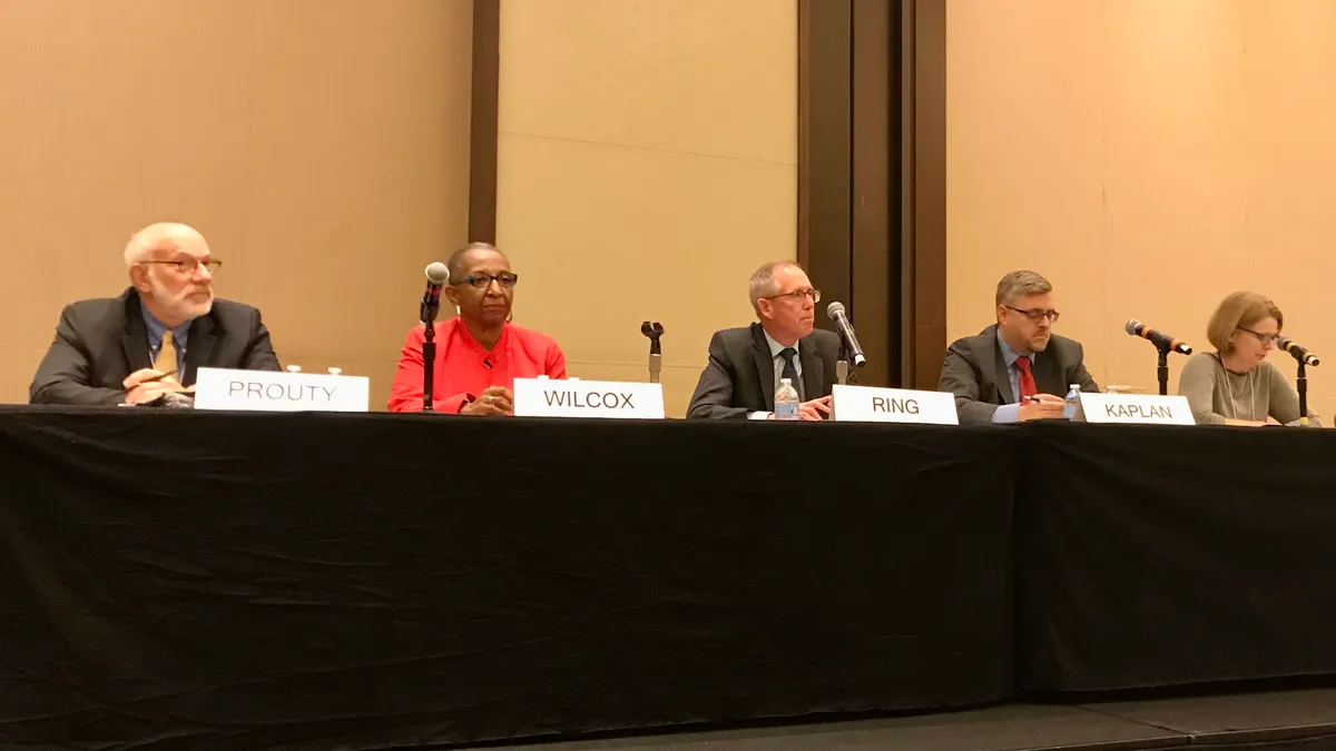 Members of the National Labor Relations Board speak at the American Bar Association's Section of Labor and Employment Law 2023 conference on Nov. 10, 2022 at the Marriott Marquis in Washington, D.C.