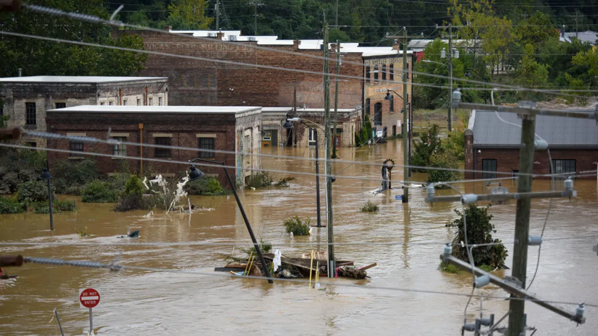 Heavy rains caused record massive flooding and damage on Sept. 28, in Asheville, North Carolina.