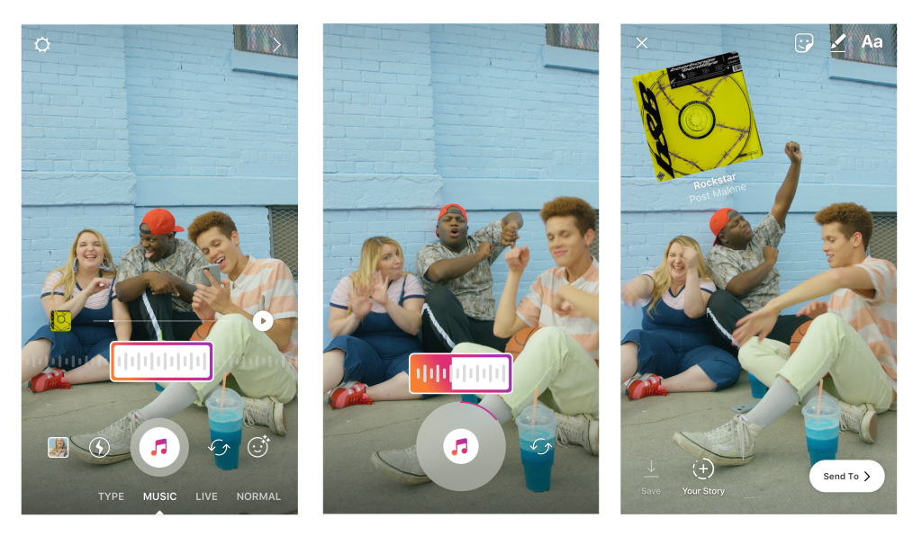 Instagram music stickers screenshots