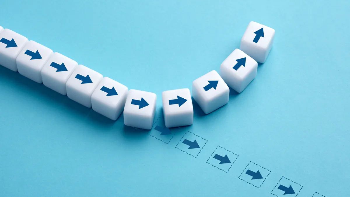 Deviation from the plan, path or norms