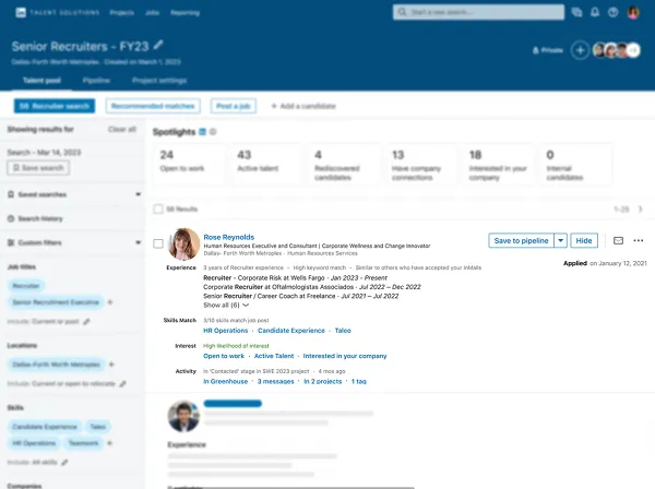 LinkedIn Recruiter discovery