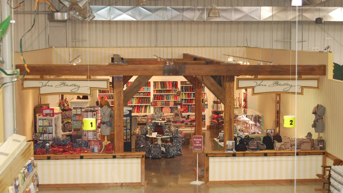 Photo of the inside of a Vera Bradley store.