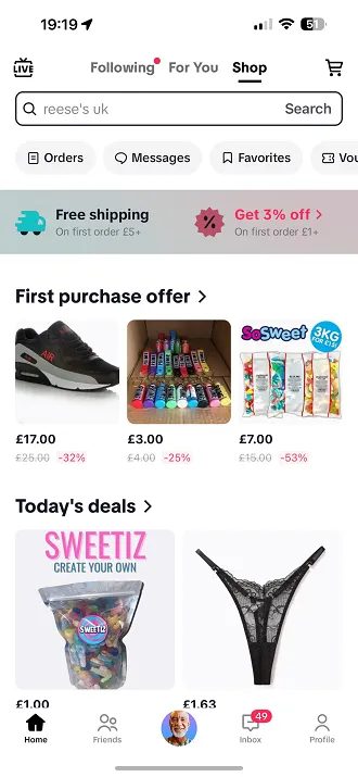 TikTok Shop feed