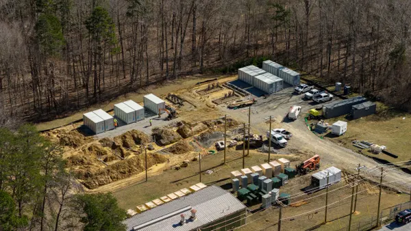 A large battery project under construction.