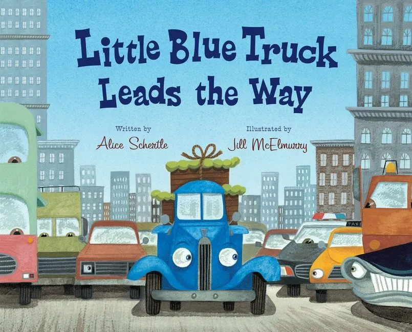 The cover of Little Blue Truck Leads the Way.