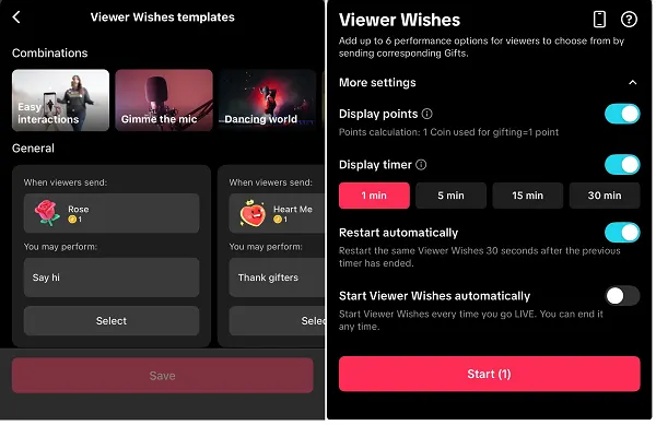 TikTok viewer wishes