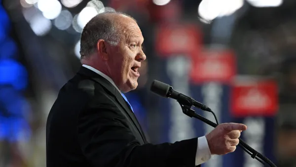 Thomas Homan speaks on stage.