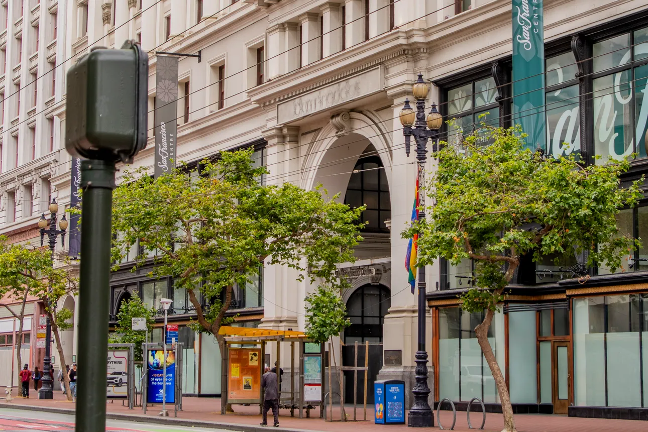 A shuttered downtown mall in San Francisco.