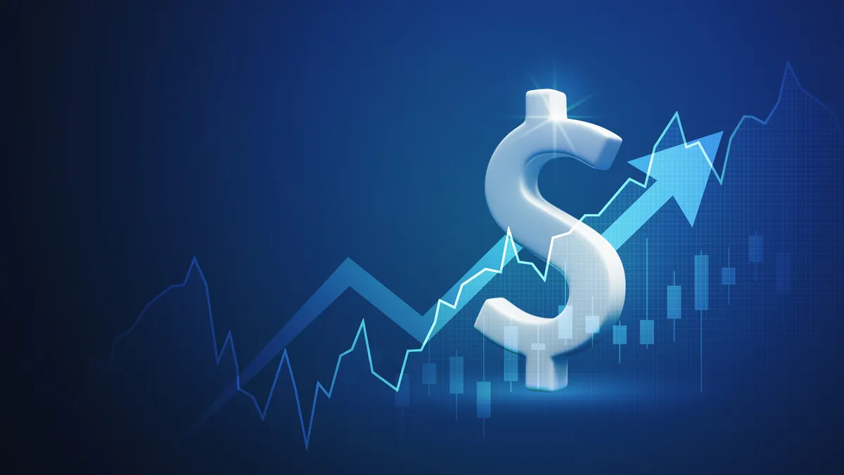 Growth money business investment finance coin currency on financial banking cash dollar background