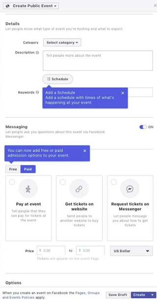 Facebook's event scheduling