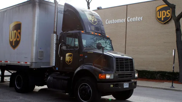 A UPS truck leaves the yard in 2010 in Chicago. The company is considering strategic alternatives to its Coyote Logistics subsidiary.