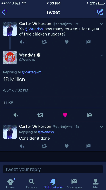 Wendy's nuggets tweet