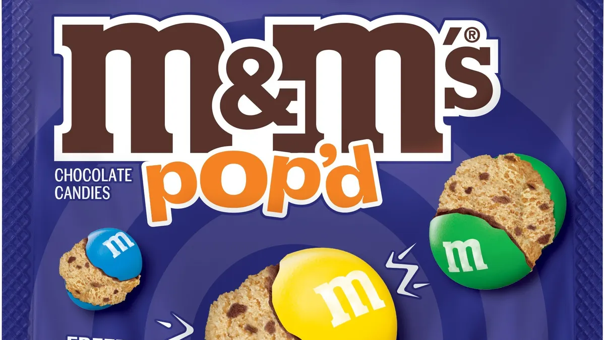 A product shot of M&M's pop'd caramel.
