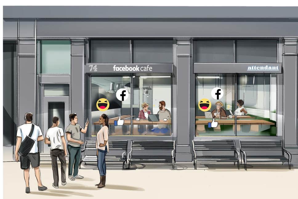 Facebook cafe illustration