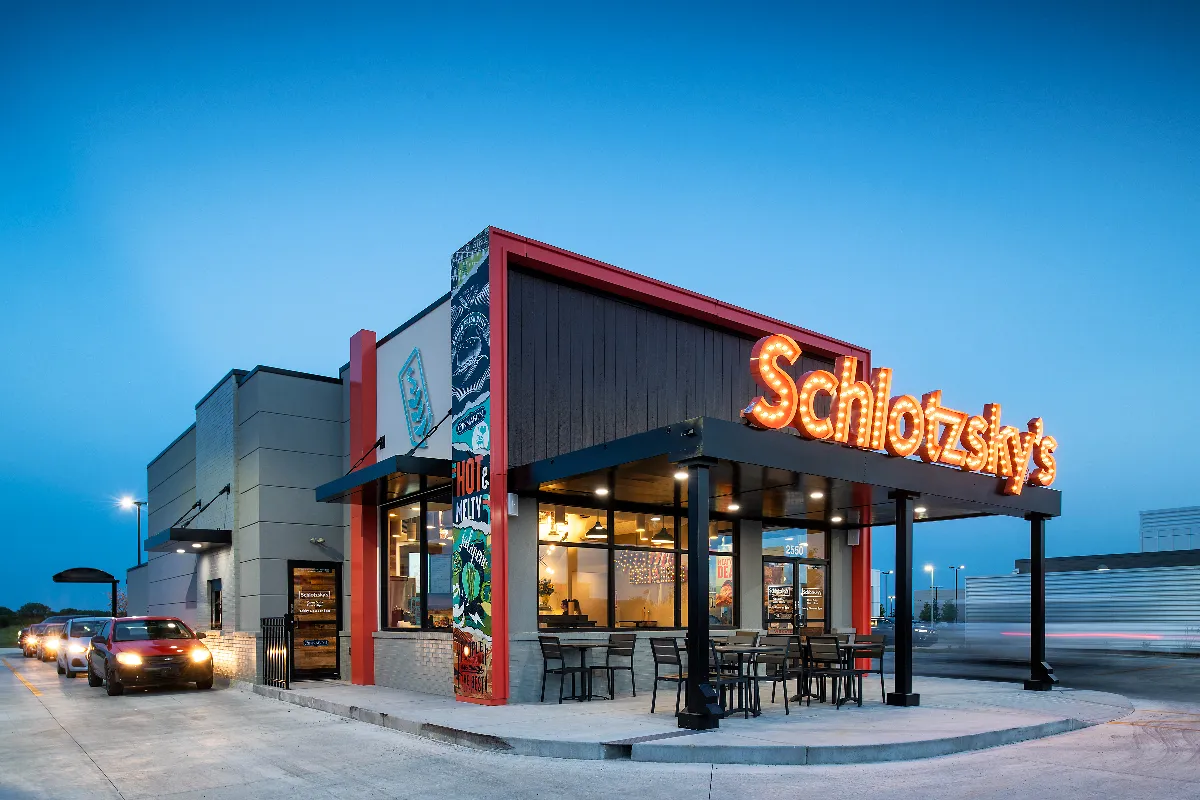 An image of a Schlotzsky's drive-thru restuarant